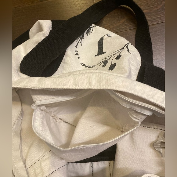 Large Canvas Tote Bag Initial Letter J , White & Black New - Picture 3 of 5